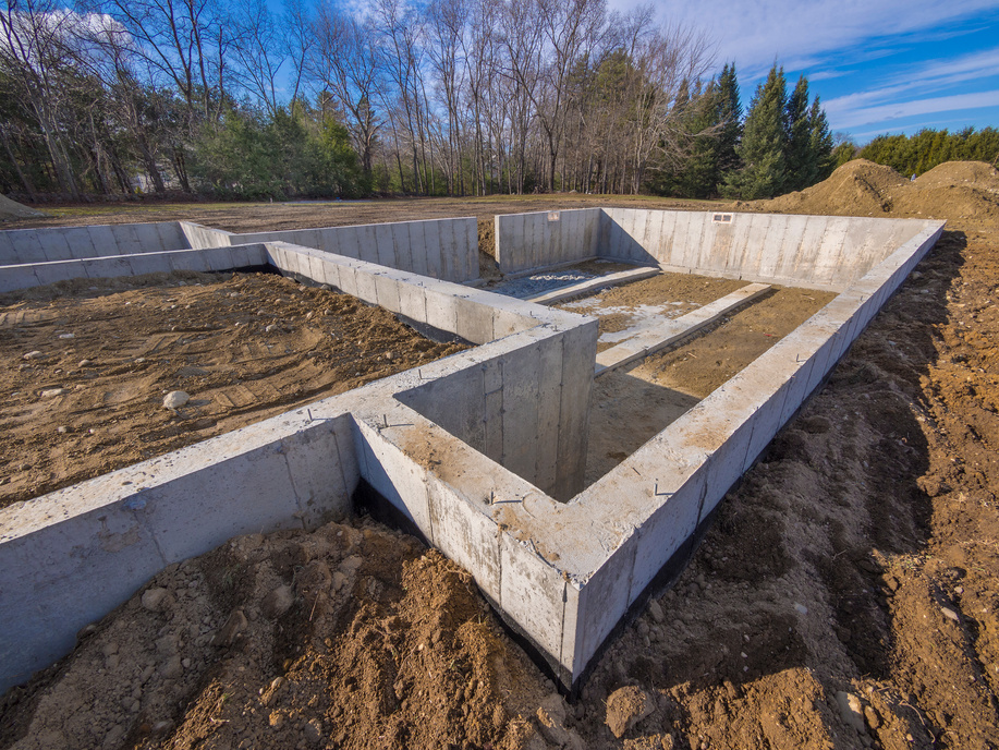 Concrete new house foundation